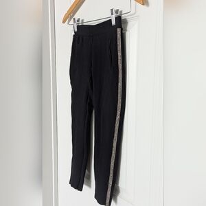 Zara Kids' (Size 9) Black Leggings w/Glitter Sparkle Sequins Stripes